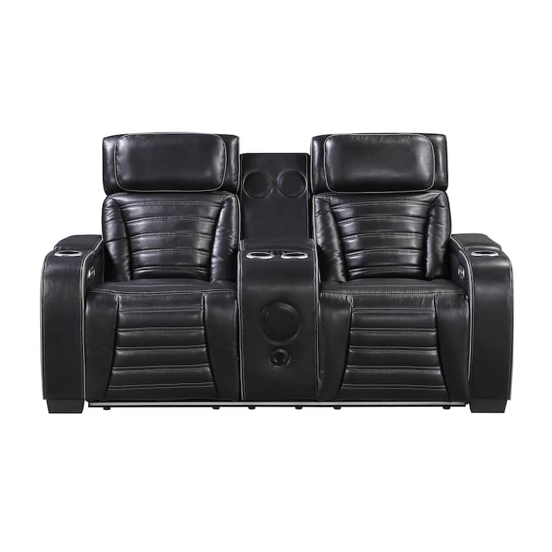 Arbor 73" Leather Power Double Reclining Loveseat with Center Console