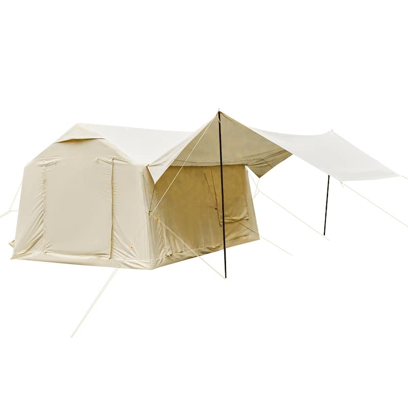 Inflatable Camping Tent for 8-12 People, with Skylights, Chimney Window, and UV-Resistant, Easy Setup for Outdoors