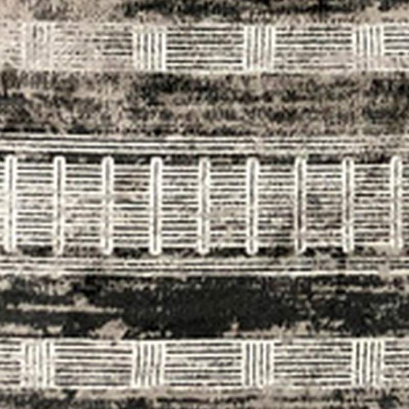 Chia 5 x 7 Area Rug, Woven Tribal Design, Cream and Black Polyester Fabric - 5 x 7