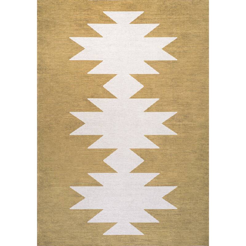 JONATHAN Y Adriel Solid Low-Pile Machine Washable Area Rug - 5 X 8 - Moss/Cream