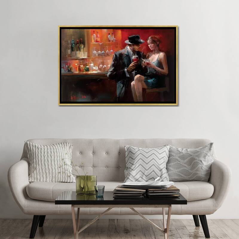 iCanvas "Evening In The Bar I" by Willem Haenraets Framed Canvas Print