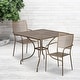 preview thumbnail 9 of 23, 35.5-inch Square Steel 3-piece Patio Table Set with Square Back Chairs Gold