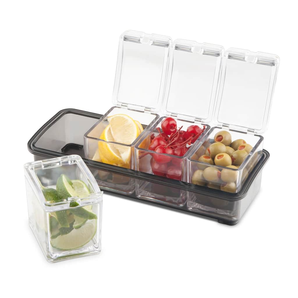 Final Touch 5 Piece Bar Caddy for Bar Garnishes - 10 x 4 x 3.1 inch