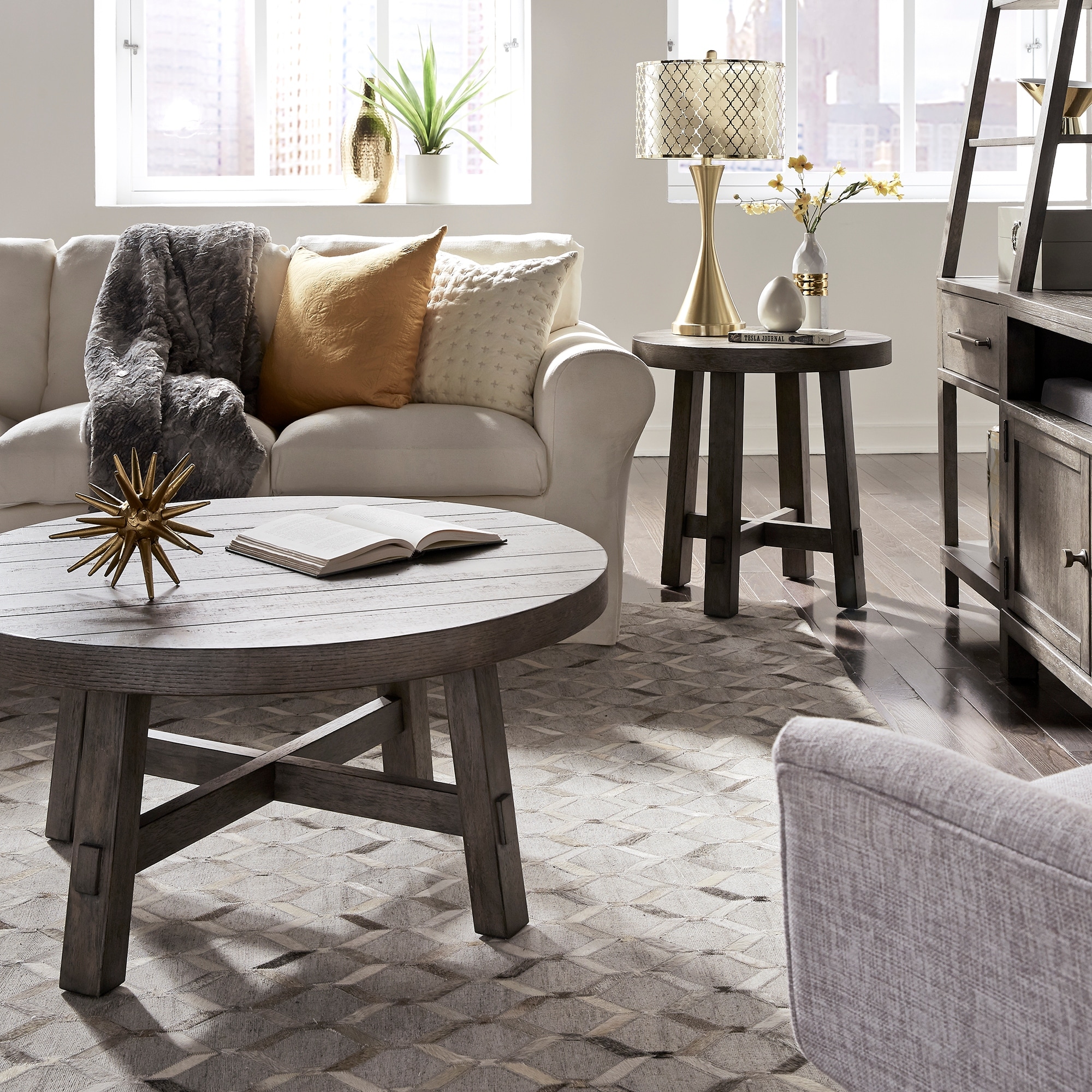 Modern Farmhouse Dusty Charcoal Distressed 3 Piece Set