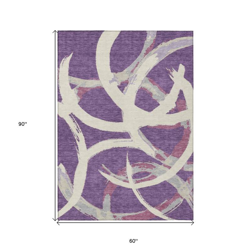 HomeRoots Abstract Transitional Rectangle Outdoor Rug