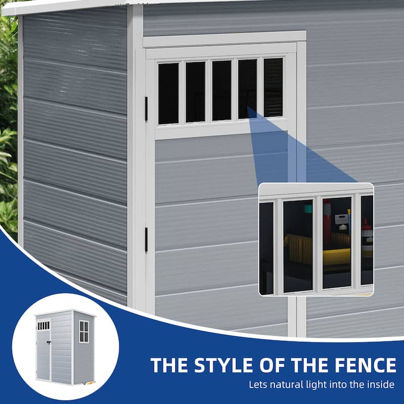 Moasis 5x3FT Outdoor Storage Shed with Lockable Door - 5' X 3'