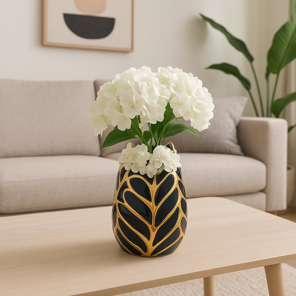 Ceramic Modern Leaf Sculptural Flower Vase