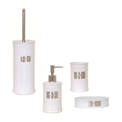 4-Piece Bathroom Accessories Set MSV-France Adelaide Bath White Ceramic - Bath White