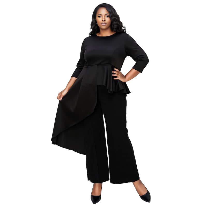 L I V D Plus Size Sanctuary Asymmetrical Peplum Top