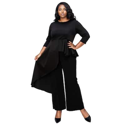 L I V D Plus Size Sanctuary Asymmetrical Peplum Top