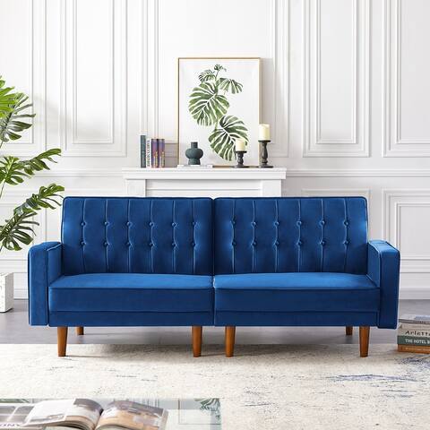 Royal Blue Split Sofa Easily Assembled Armrest Sofa Adjustable Positions Of Back