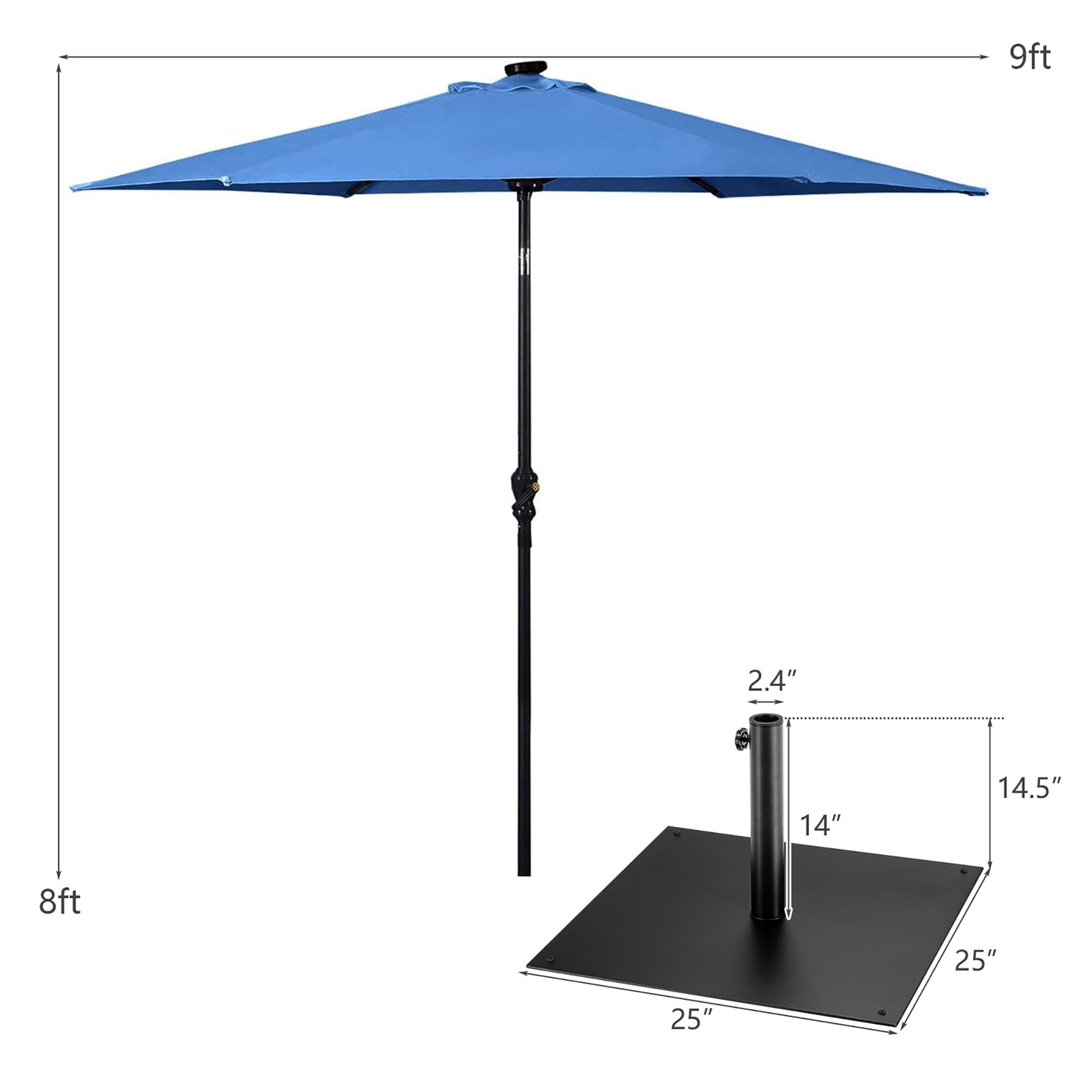 costway 9ft patio umbrella 9 ft with Crank Handle and Push Button Tilt-NavyCostway it will be much easier to use 9 Feet Patio Umbrella with