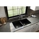 preview thumbnail 3 of 51, Karran Undermount Quartz Double Bowl Kitchen Sink