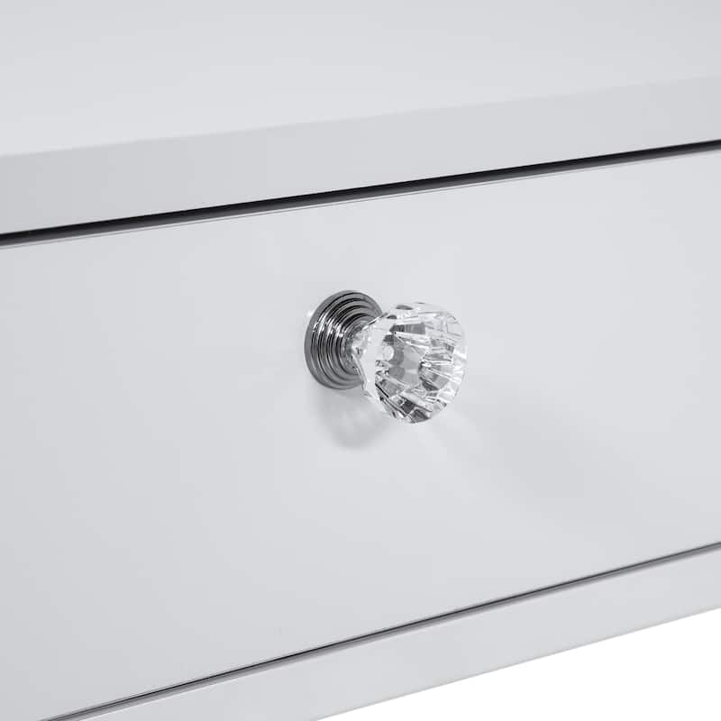Geneva Modern 18-inch Steel 1-Drawer Side Table with USB Port by Furniture of America