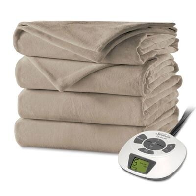 Jarden Bsv9gks-R772-12A44 Sunbeam Velvet Plush Heated Blanket King - Mushroom