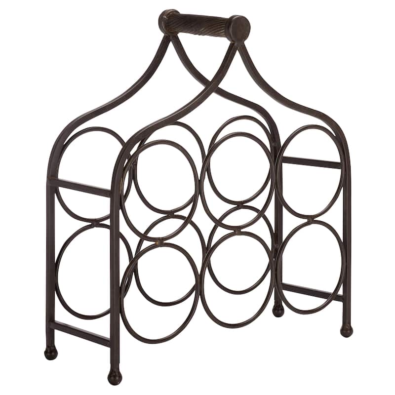 SAFAVIEH Outdoor Living Floyd 6 Wine Bottle Holder - 14"W x 6"D x 15"H