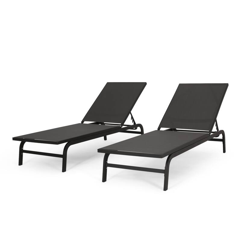 Finn Outdoor Aluminum and Outdoor Mesh Outdoor Chaise Lounge by Christopher Knight Home