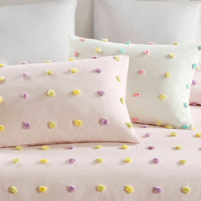 Intelligent Design Kids Callie Cotton Jacquard Pom Pom Comforter Set