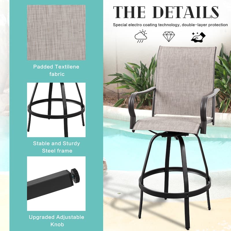 Futzca Patio Swivel Bar Bistro Set or Swivel Bar Stools