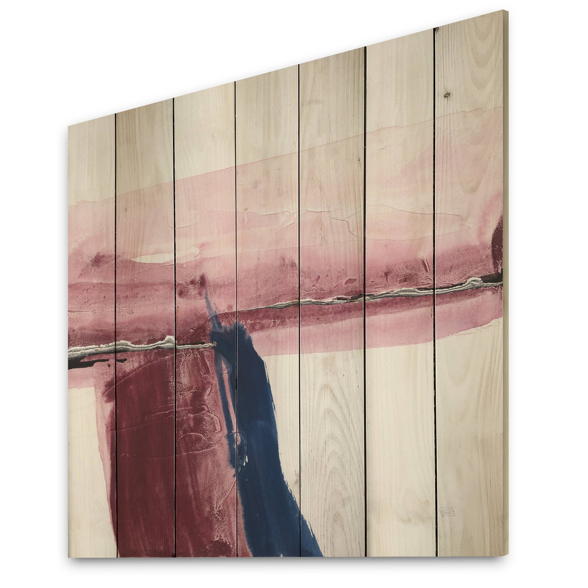 Designart 'Patch Of Dirty Pink I' Shabby Chic Wood Wall Art Panels