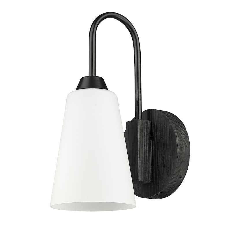 Neela 1-Light Wall Sconce - Matte Black with Opal Glass