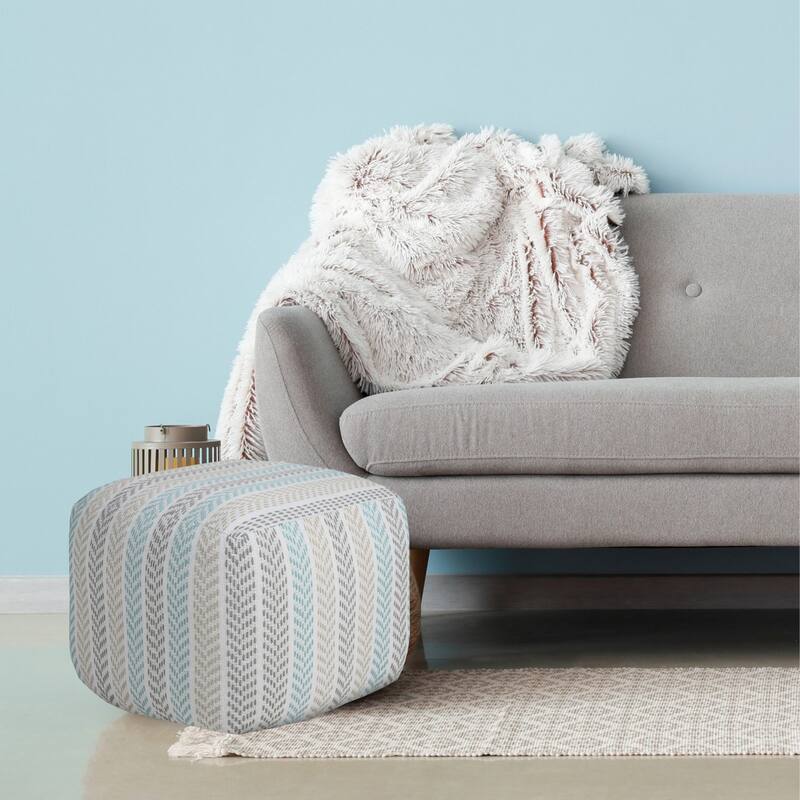 Sevita Everyday Chevron Stripe Pouf Ottoman
