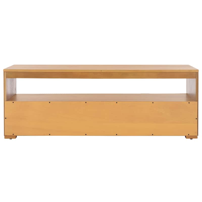 SAFAVIEH Theon 2-Drawer 1-Shelf Entertainment Media Stand (Fits up to 55" Flatscreen TV) - 47.5 in. x 15.5 in. x 17 in.
