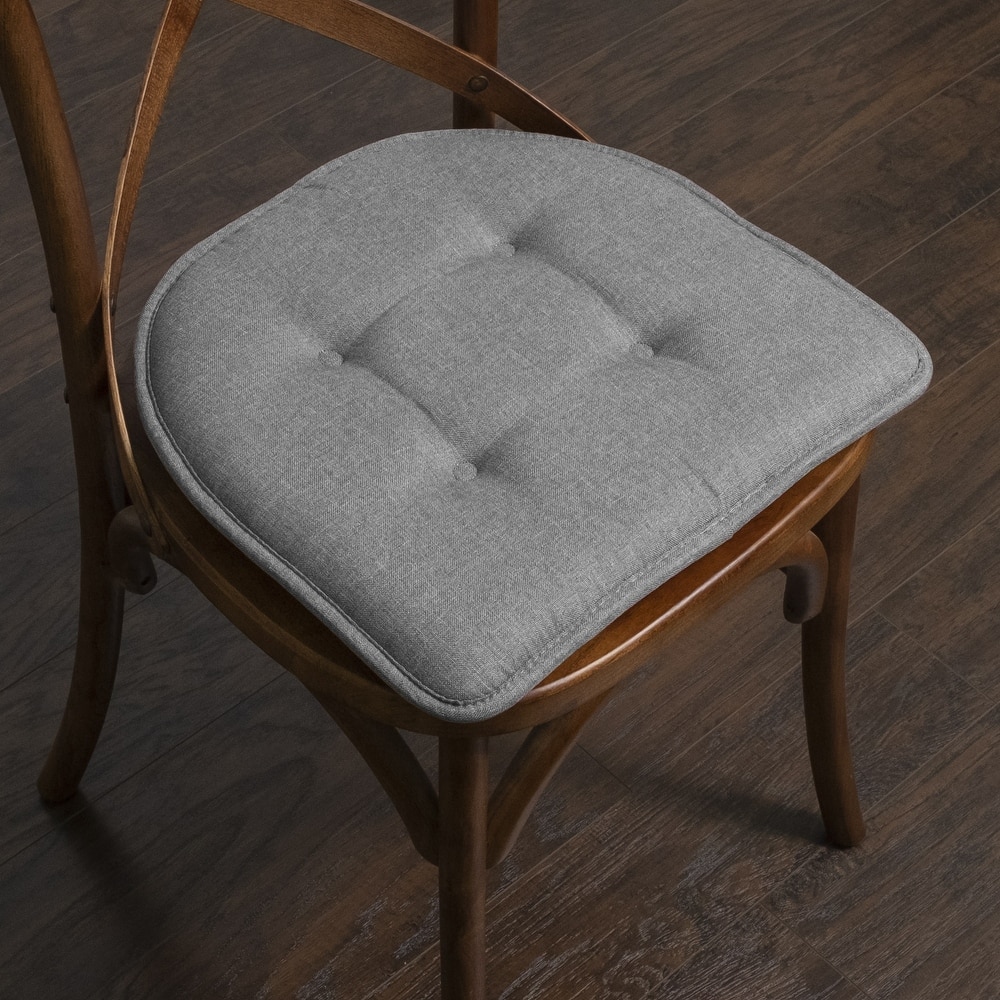 Sweet Home Collection Solid Color U-Shaped Memory Foam Chair Cushions - 16"x17"