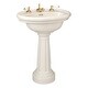 preview thumbnail 6 of 9, Philadelphia 26" W Oval Biscuit Pedestal Bathroom Sink Porcelain Sink with 8" Faucet Holes and Overflow Renovators Supply Cream