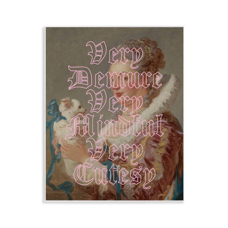 Stupell Trendy Demure & Mindful Classic Wall Plaque Art Design By Lil' Rue - 11 x 14