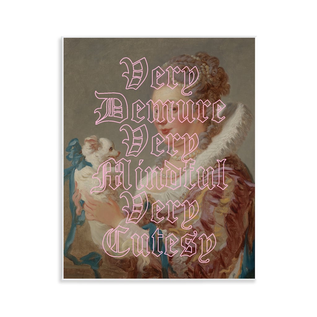 Stupell Trendy Demure & Mindful Classic Wall Plaque Art Design By Lil' Rue