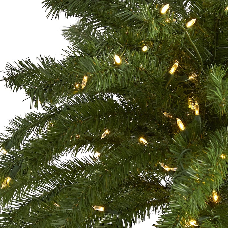 7Ft Pre-Lit Christmas Palm Tree with Warm White Lights - Holiday Decor Artificial Tree - Green - 61 Inches and Over