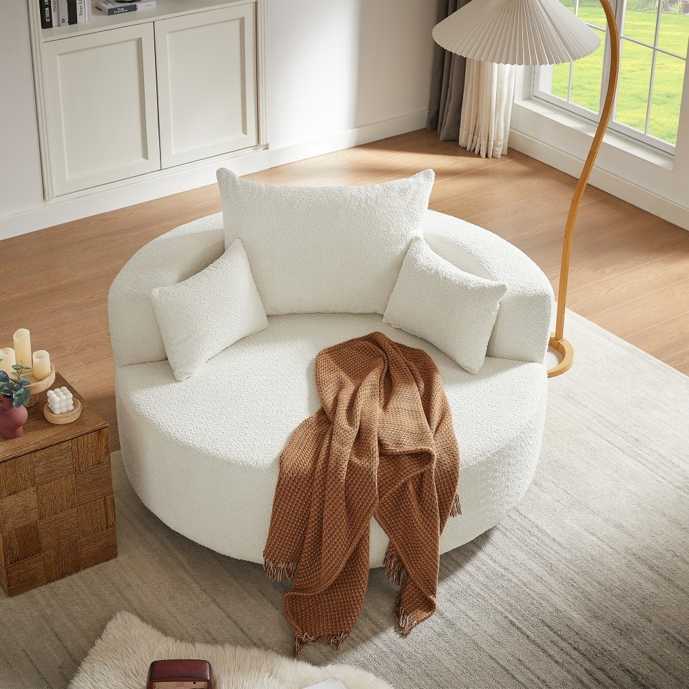 Indoor circular wide sofa and lazy sofa chair - Overstock - 39780294