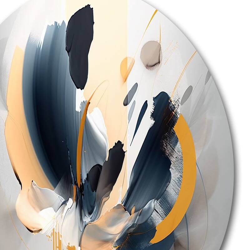 Designart "Abstract Flower Painting" Abstract Metal Round Wall Art