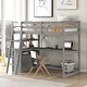 preview thumbnail 1 of 5, Space-Saving Twin Size Loft Bed with Integrated Study Area and Storage Gray