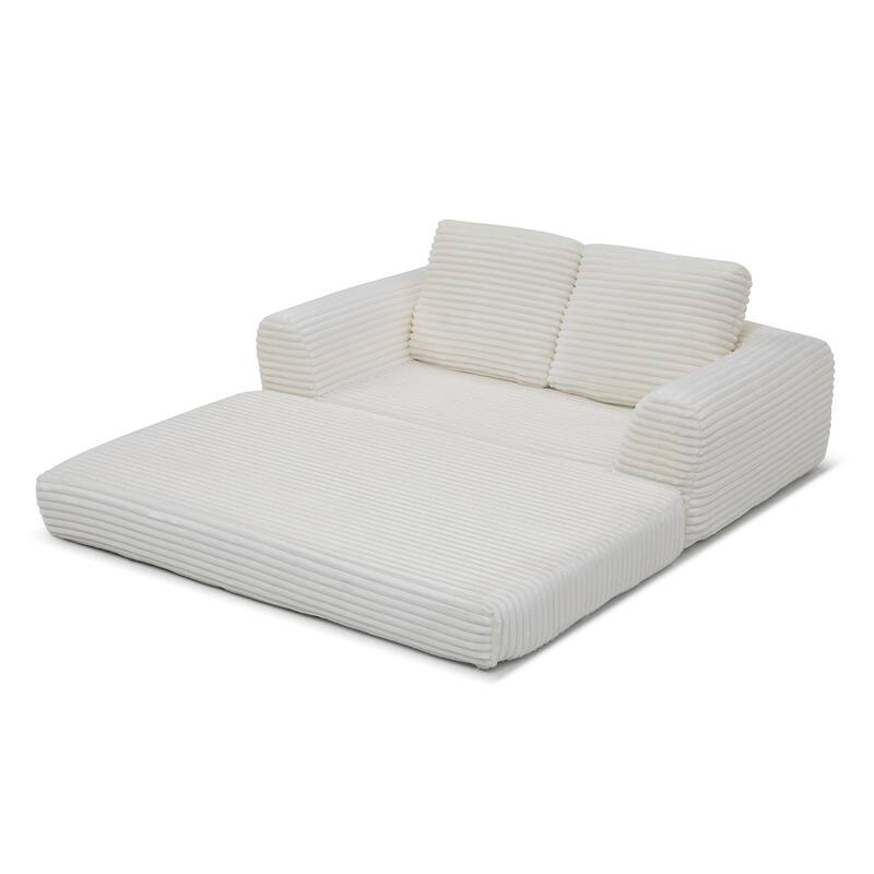 2-in-1 Folding Convertible Sofa Bed, Modern Corduroy Sleeper Couch