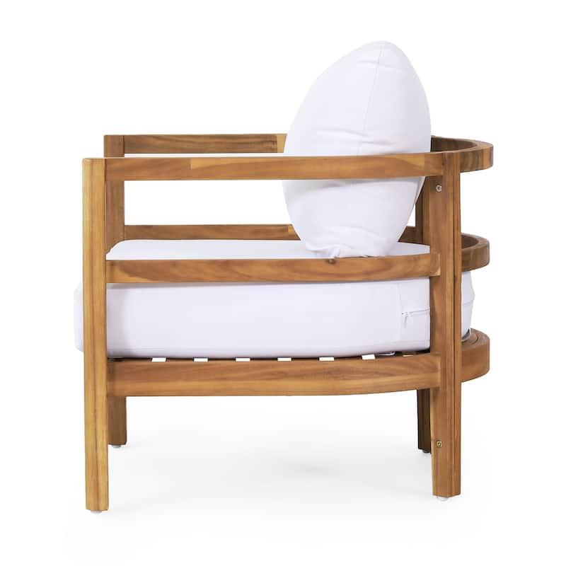 Set of 2, Outdoor Acacia Wood Patio Club Chair