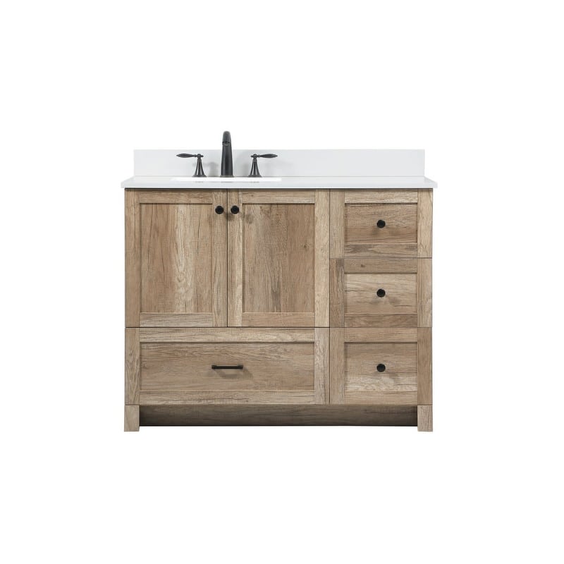 Elegant Lighting VF2842-BS Soma 42" Free Standing Single Basin Vanity - Natural Oak - Oak Finish