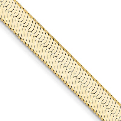 Curata 14k Yellow Gold Solid Polished 5.5mm Silky Herringbone Chain Bracelet