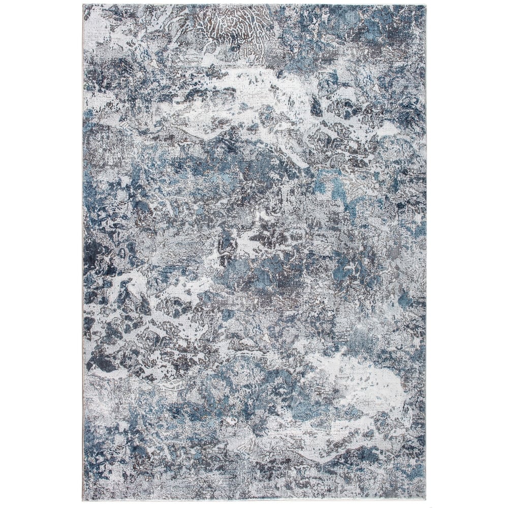 Domani Comfort Abstract Marble Faux Fur Rug