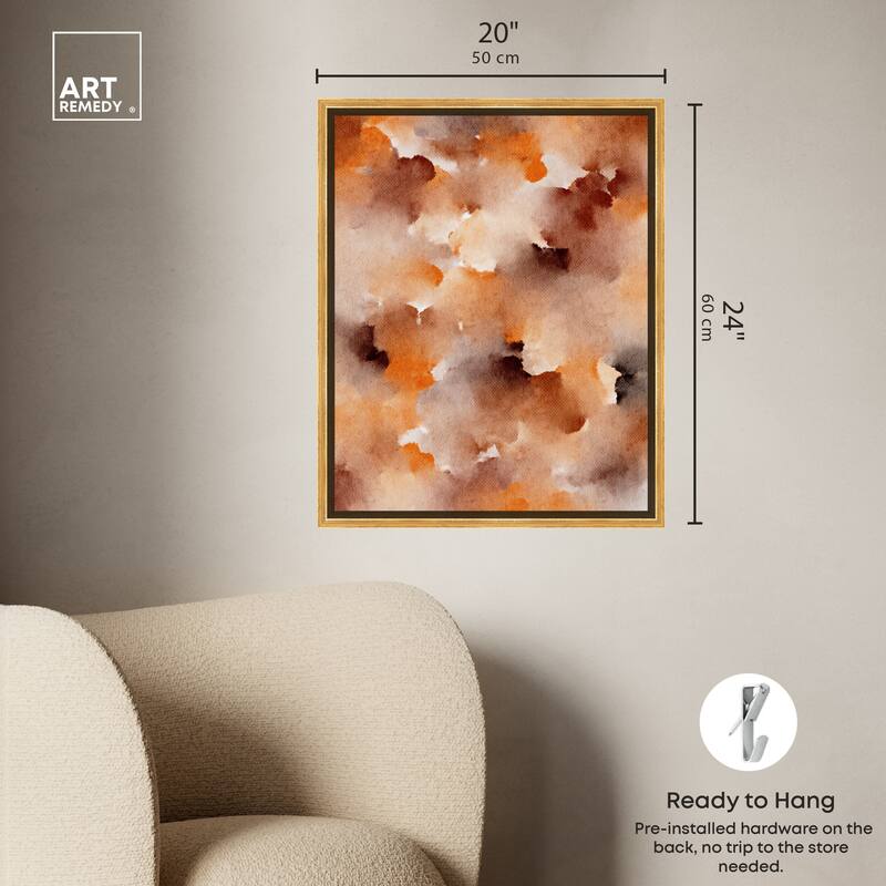 Art Remedy Dried Peach In Caramel Syrup Framed Watercolor Boho Abstracts