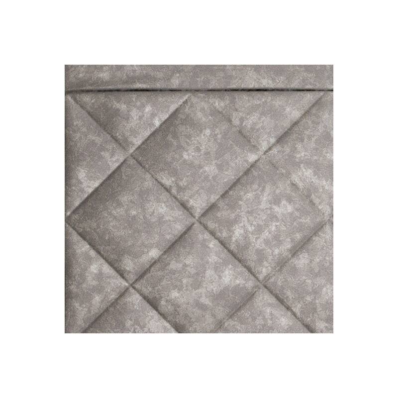 Fasade Quilted Decorative Vinyl 18in x 24in Backsplash Panel in Galvanized Steel - 6x6 in. Sample