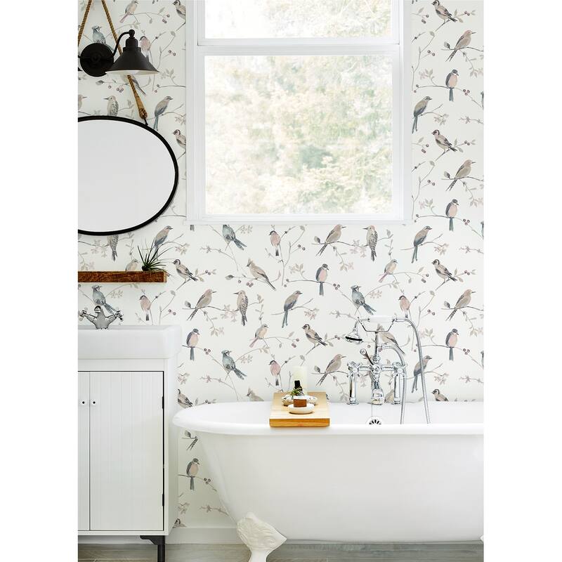 Chesapeake Birdsong Mauve Trail Wallpaper