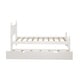 preview thumbnail 2 of 5, Twin Size Platform Bed Frame with Headboard and Trundle for Teens, Solid Wood Slat Support Bed White Frame Bed