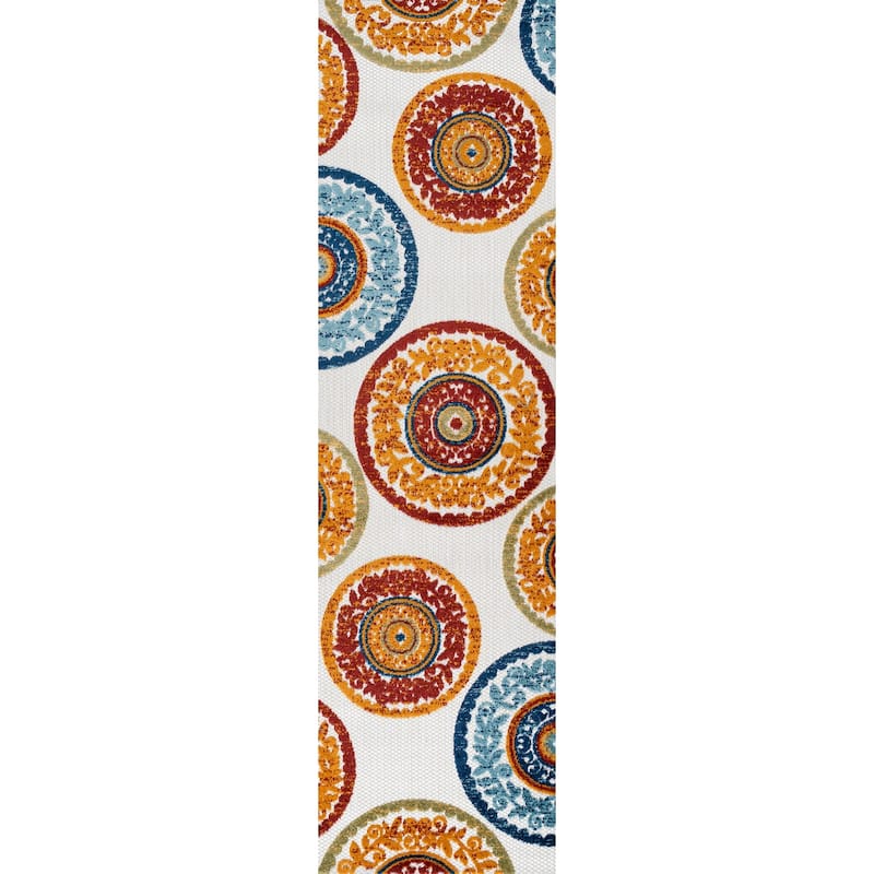 JONATHAN Y Gallia Medallion High-Low Indoor/Outdoor Area Rug - 2 X 8