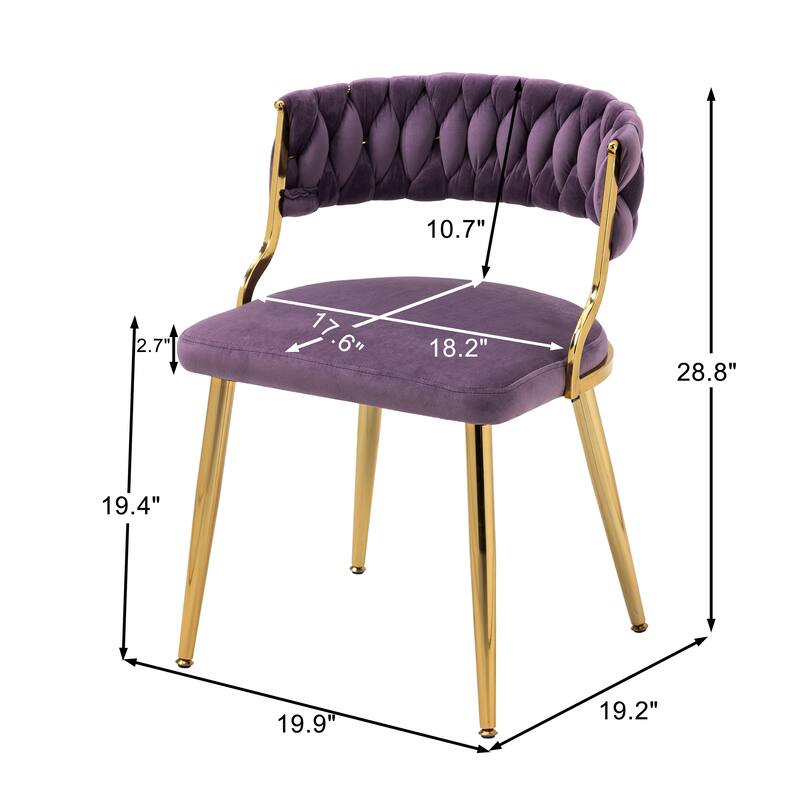 4PACK Upholstered Dining Chairs with Woven Back