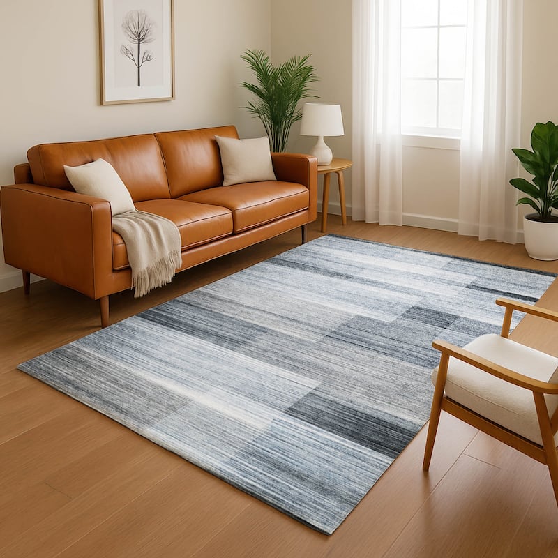 Premium Washable Super Soft Ombre Layers Mayfield Rug - Denim - 3' x 5'