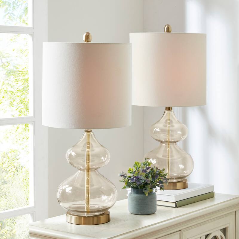 Ellipse Curved Gourd Glass Table Lamp, Set of 2