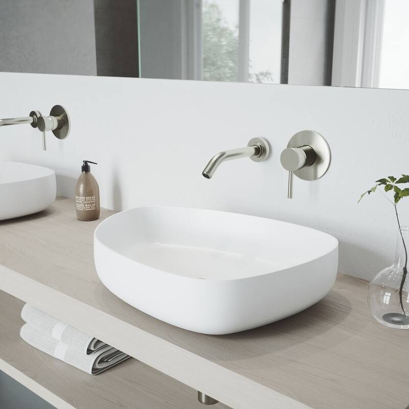 VIGO Olus 5" H Single Handle Wall Mount Bathroom Faucet