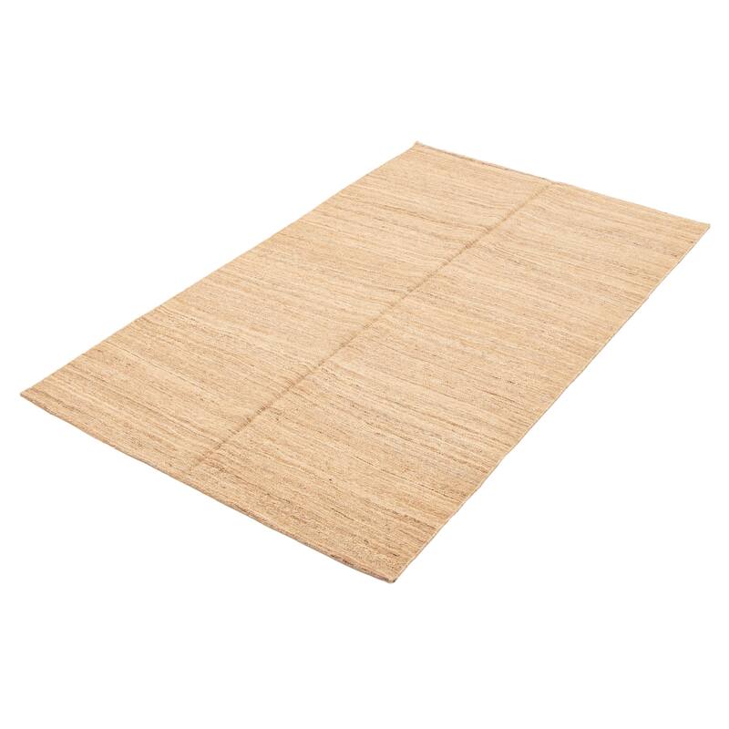 ECARPETGALLERY Flat-Weave Boho Tan Wool Kilim - 4'11 x 8'1